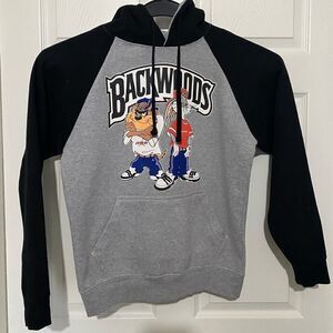 AMS Men’s Gray/Black Hoodie with Print Size S